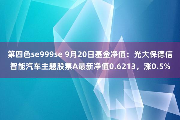 第四色se999se 9月20日基金净值：光大保德信智能汽车主题股票A最新净值0.6213，涨0.5%