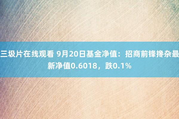 三圾片在线观看 9月20日基金净值：招商前锋搀杂最新净值0.6018，跌0.1%