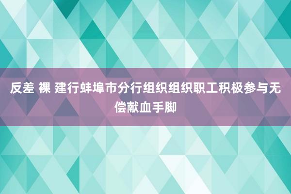 反差 裸 建行蚌埠市分行组织组织职工积极参与无偿献血手脚