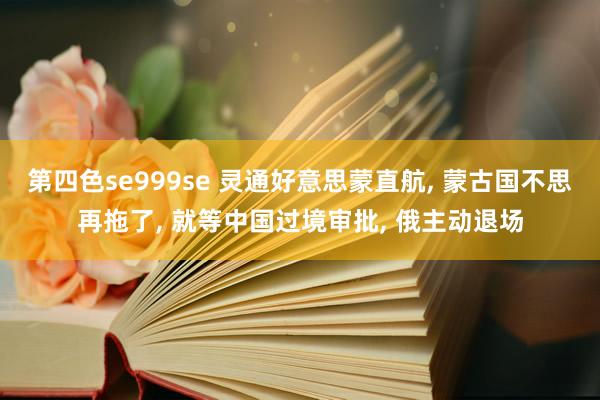 第四色se999se 灵通好意思蒙直航， 蒙古国不思再拖了， 就等中国过境审批， 俄主动退场