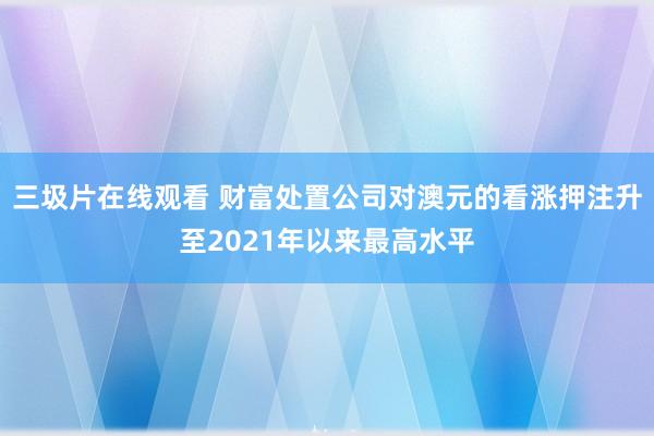 三圾片在线观看 财富处置公司对澳元的看涨押注升至2021年以来最高水平