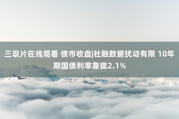 三圾片在线观看 债市收盘|社融数据扰动有限 10年期国债利率靠拢2.1%