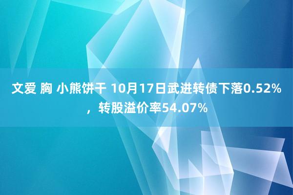 文爱 胸 小熊饼干 10月17日武进转债下落0.52%，转股溢价率54.07%