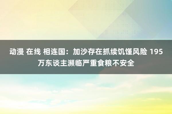 动漫 在线 相连国：加沙存在抓续饥馑风险 195万东谈主濒临严重食粮不安全