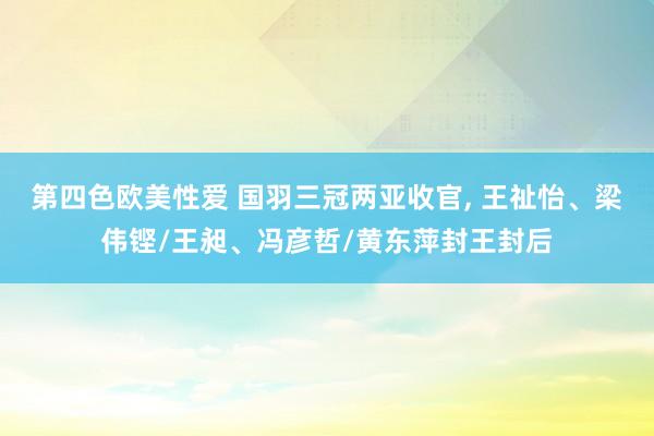 第四色欧美性爱 国羽三冠两亚收官, 王祉怡、梁伟铿/王昶、冯彦哲/黄东萍封王封后