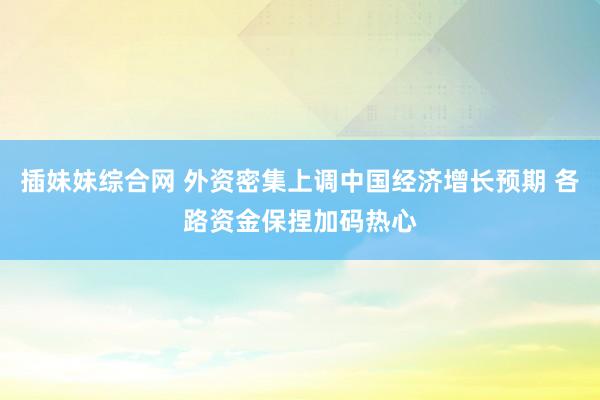 插妹妹综合网 外资密集上调中国经济增长预期 各路资金保捏加码热心