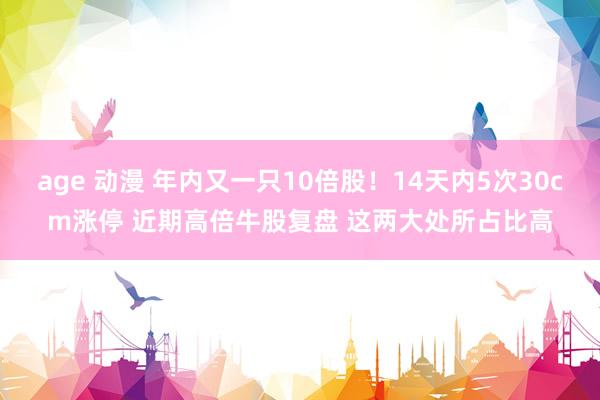 age 动漫 年内又一只10倍股！14天内5次30cm涨停 近期高倍牛股复盘 这两大处所占比高