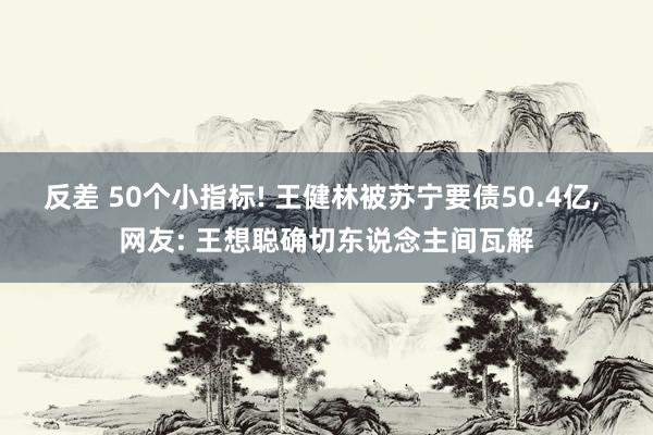 反差 50个小指标! 王健林被苏宁要债50.4亿, 网友: 王想聪确切东说念主间瓦解