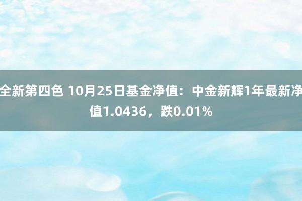 全新第四色 10月25日基金净值：中金新辉1年最新净值1.0436，跌0.01%