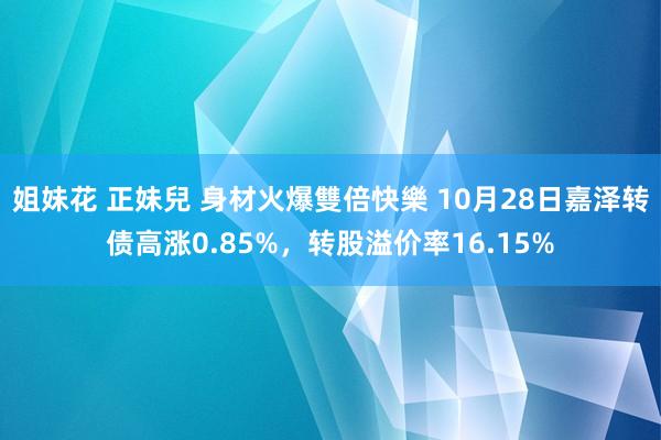 姐妹花 正妹兒 身材火爆雙倍快樂 10月28日嘉泽转债高涨0.85%，转股溢价率16.15%