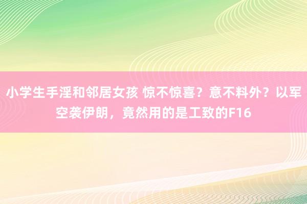 小学生手淫和邻居女孩 惊不惊喜？意不料外？以军空袭伊朗，竟然用的是工致的F16