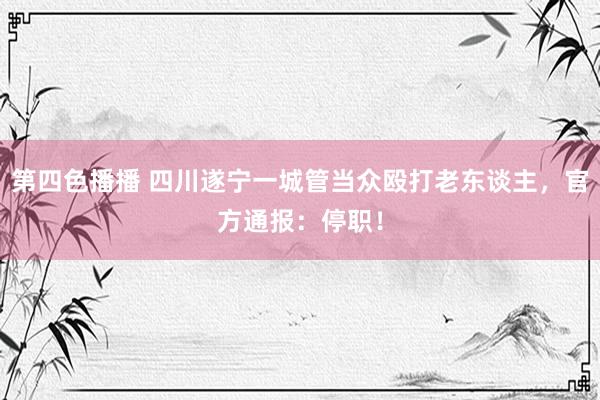 第四色播播 四川遂宁一城管当众殴打老东谈主，官方通报：停职！