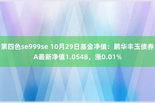 第四色se999se 10月29日基金净值：鹏华丰玉债券A最新净值1.0548，涨0.01%