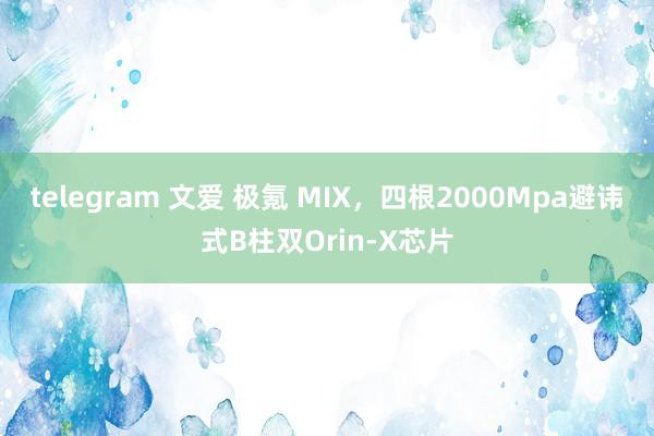 telegram 文爱 极氪 MIX，四根2000Mpa避讳式B柱双Orin-X芯片